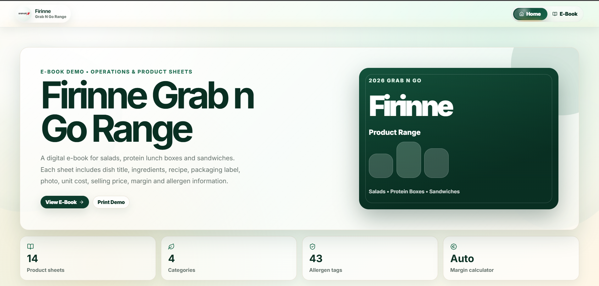 Firinne digital eBook homepage